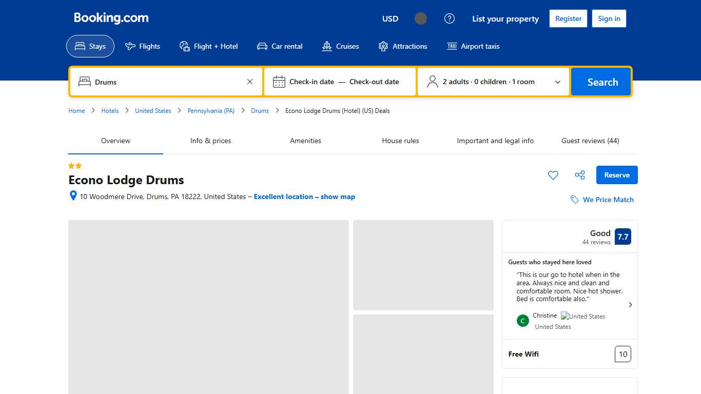 Econo Lodge Drums, Drums (updated prices 2026)